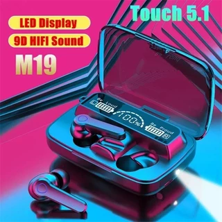 Novo M19 TWS Fones De Ouvido Bluetooth 5.3 9D Alta Fidelidade Sem Fio Toque IPX7 À Prova Dwaterproof Água Display Digita