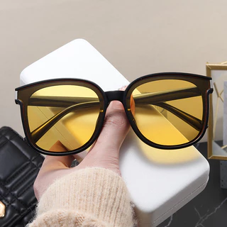 Coreano Fashion Square Óculos De Sol De Grande Armação Mulher Homens Estilo Retro Resistência UV Sombra