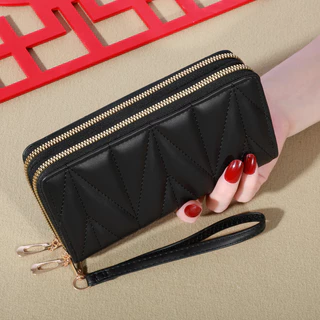 Bolsa De Moedas Feminina Com Zíper De Grande Capacidade Porta Cartão De Crédito Versátil