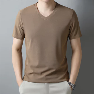2024 Nova Camiseta De Manga Curta Waffle V Neck Short Sleeved Summer Comfortable Top