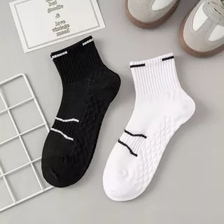 Meias Esportivas Masculinas – Fundo De Toalha Branca , Respirável , Absorvente De Suor , Antiderrapante Para Corrida E B