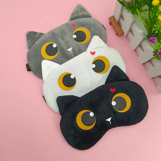 Moda Nova Máscara De Sono De Pelúcia Curta Viagem Tamanho Livre Olhos De Blackout Sem Quebra Do Meio-Dia Meditação Fofo Padrão De Gato 3D Mulher Universal Venda