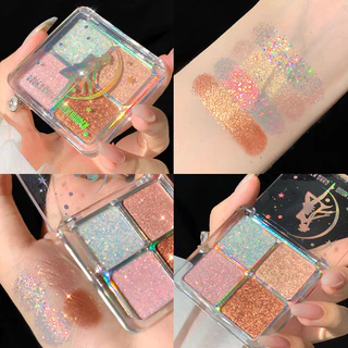 Paleta De Sombra Cintilante 4 Cores , E Maquiagem Longa Duração À Prova D
