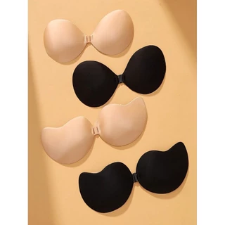 2 Pares De Sutiãs Adesivos Push Up , Remendos Invisíveis Para Mamilos Com Fecho Frontal Sem Alças Reutilizáveis , Roupas