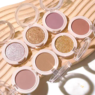 Paleta De Sombra Cintilante , Maquiagem Ultra-Blendable , Prata Champagne Gold Eye Shadow , Cor Pigmentada Metálica Monocromática Portátil Para Viagens