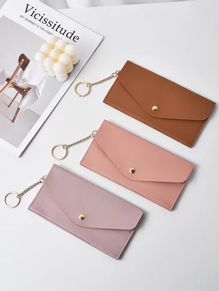 Novo Estilo Longo Fino Carteira De Couro Grande Capacidade Embreagem Macio Simples Moda Juventude Bolsa