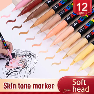 GN5602F Marcador De Cabeça Macia De Pele Novo Estoque Marca À Prova D'água Caneta De Notas Conjunto De Canetas De Grafite Pintadas Mão