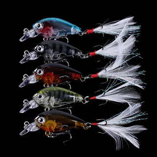 HENGJIA 5 Pcs mini FloatingMinnow Wobblers Iscas De Pesca 4.5 Cm 4g Truta Plástico Artificial Isca Dura Jerkbait Crankba