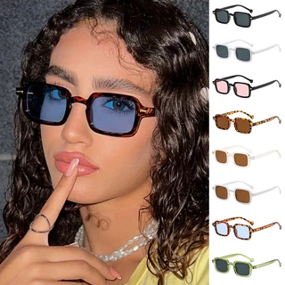Óculos De Sol Europeus Americanos De Arroz Com Armação Pequena Retro Rectangular Para Mulheres Homens Quadrado Da Moda Decoração Personalizada Hip-hop Proteção UV