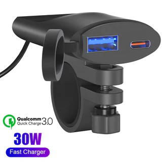 Acessórios Para Motocicletas 3.4A 30W QC3.0 Suporte De Montagem Do Guidão Carregador Rápido De 12V-24V De Telefone Motocicleta USB