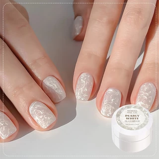 MORDDA 1 Unidade 5 Ml De Gel De Fio Branco Pérola Perolado , Semi-Permanente E Imersão , Ferramentas De Arte Led Para Us