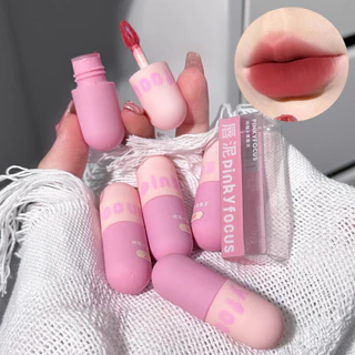 Pinkyfocus pequena cápsula lábio lama veludo lábio esmalte simples rosto clareamento barato estudante fosco batom copo a