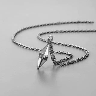 Design Original prata pequeno cilíndrico titânio aço colar Hip Hop masculino feminino unissex moda colar