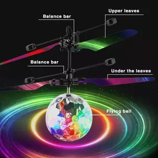 1 Peça Novo Drone Colorido de Quatro Cordas para Crianças Helicóptero de Brinquedo Helicóptero de Bola Sensor de Balanço