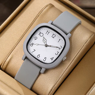 Relógio de pulso feminino com movimento de quartzo com pulseira macia e fresca simples, temperamento elegante, todos os