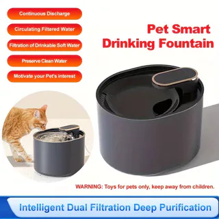 Distribuidor Inteligente De Água Para Gatos De 3 Litros : Fonte De Alimentação USB , De Circulação Automática , Fácil Filtração Interior Mais Saudáveis Fornece Um Ambiente Silencioso