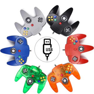 N64 Controlador USB Com Fio Gamepad Joystick Clássico 64 Console Retro Jogos Para Computador Portátil Windows PC/Mac