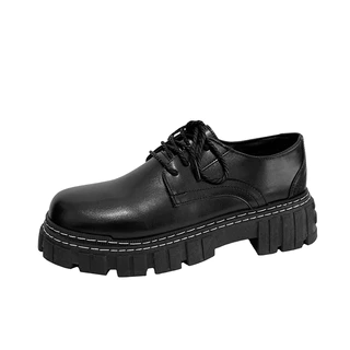Moda masculina novo estilo de sola grossa negócios Casual pequenos sapatos de couro estilo coreano britânico