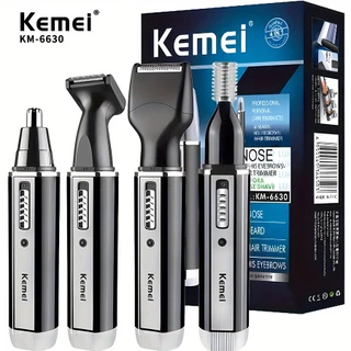 Kemei KM-6630 Conjunto De Aparador De Pêlos Do Nariz Multifuncional Recarregável 4 Em 1