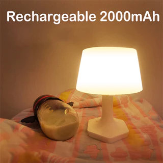 Lâmpada Noturna De Cabeceira Recarregável USB 2 Cores Interruptor LED De Mesa Proteção Dos Olhos Para Luz De Leitura Do Quarto Decoração