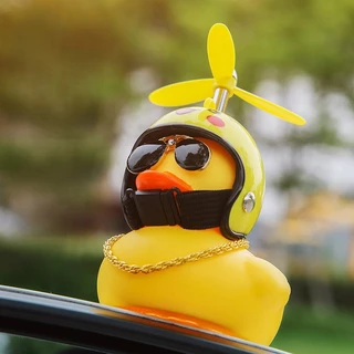 Carro Ornamentos Sociais Pato Pato Pato Pequeno Pato Amarelo Decoração de Bicicleta Elétrica Pato de Vento Quebrado