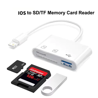 Leitor De Cartão SD TF 3 Em 1 Para Apple iPhone USB C Conversor De Câmera iPad Laptop Adaptador OTG
