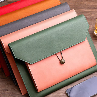 A4 Bolsa De Arquivo De Emenda De Couro Para Armazenamento De Dados , Estilo Comercial De Grande Capacidade À Prova D'água , Três Camadas , Papel Doméstico Pasta