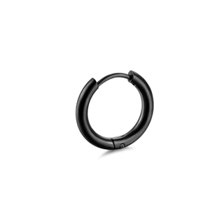 Brincos masculinos pretos prata preto ouro aço inoxidável titânio brincos redondos vários tamanhos (1 peça)