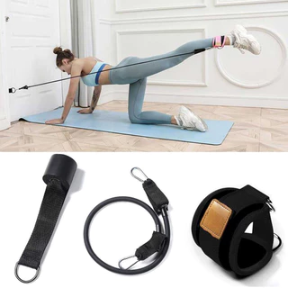 Cintas De Tornozelo Fitness-Mangas De Perna Ajustáveis Faixas De Exercícios De Ginástica Doméstica Com Ancoragem De Porta-Melhorar As Pernas Abs E Moldar Glúteos , Perder Peso Puxar Corda
