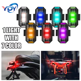 2Pcs/4Pcs Luz Estroboscópica De Sinalização De Motocicleta LED Mini Sinalizador Luminoso Drone 7 Cores Giro Para