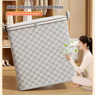 Saco De Armazenamento De Grande Capacidade Para Mudança E Organização Com Roupas Padrão De Tabuleiro De Xadrez , Quilt De Algodão-Ideal Doméstica Esforços Em Movimento