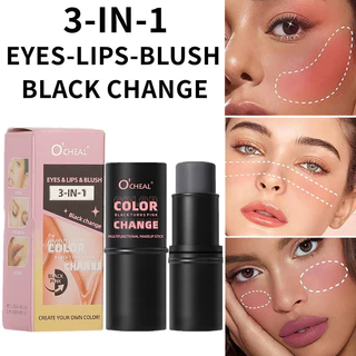 Multifuncional Mudança de Temperatura Blush Stick Rouge Balm Bálsamo Batom Batom Batom Batom Batom Brilho Labial Três em Um Br