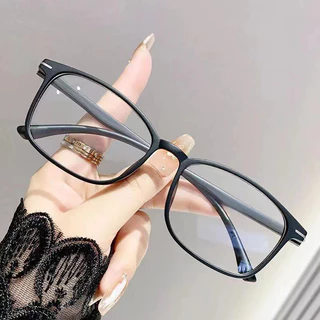 1 par de óculos decorativos da moda, óculos de plástico, armação retangular, sem decoração de lentes