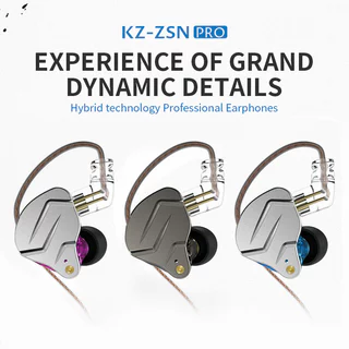 KZ ZSN Pro Fone de Ouvido Com Fio 1DD + 1BA Tecnologia Híbrida HIFI Bass Redução de Ruído