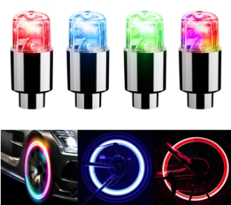 2Pcs Luzes De Válvula De Pneus Duráveis Para Carros Tampas Ar Com Motocicletas Bicicletas Veículos Elétricos