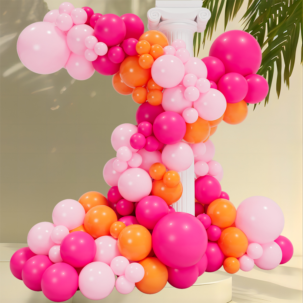 126 Pcs Rose Pink Chain Balloon Festa De Casamento Balão De Corrente ...