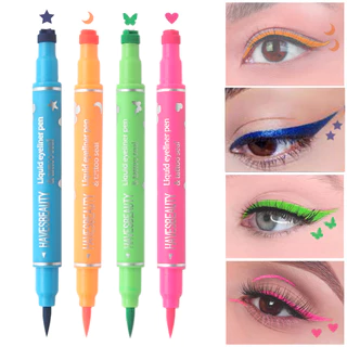 4Pcs/Set Delineador De Olhos De Carimbo Líquido Feltro De Gel Colorido À Prova D'água Com Estrela , Coração , Lua , Selos Borboletas-Sistema Misto De Cores Formas Slim Wingliner Para Maquiagem Criativa