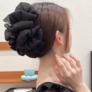 1 pçs High-End avestruz pena Grab Clip feminino cabeça traseira cabelo tamanho grande tubarão clipe doce requintado temp