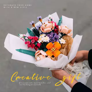 Brinquedos Educativos Para Meninas De Flores Decoração Sala De Estar Quarto Ornamentos Dia Dos Namorados Presente De Bricolage Bouquet De Pequenas Partículas