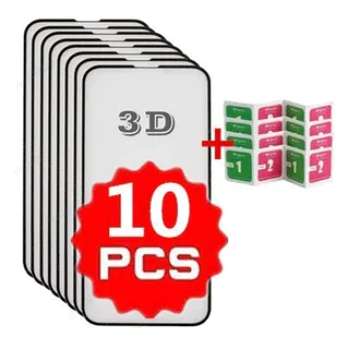 Com 10 Filmes De Vidro 3D Temperado 9H Para iPhone X Xs Xr 11 Pro Max 12 13 14 15