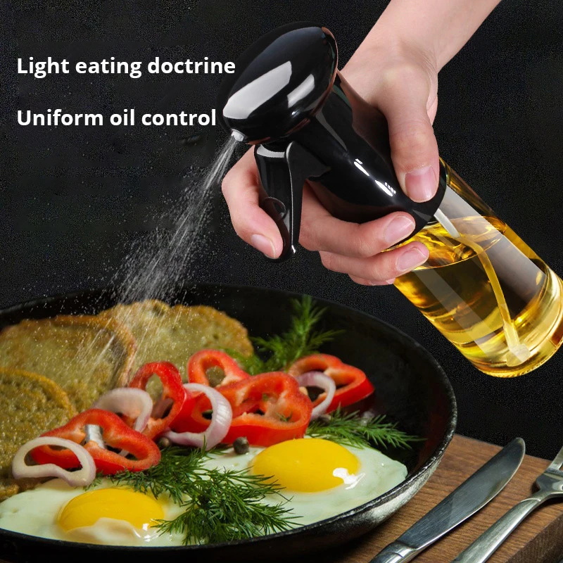 1pc 200ML Óleo De Cozinha Preto Frasco De Spray De Azeitona Acampamento Churrasqueira Para Churrasco