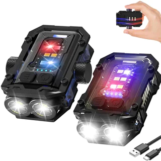 XIWANGFIRE Nova Luz De Chaveiro Fonte De Dupla Exterior Forte USB Mini Lanterna Recarregável Tampa Clip Alerta De Trabalho