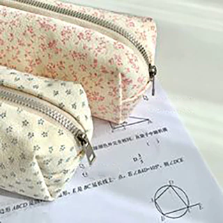 1pc simples fresco pequeno Floral lápis caso é menina saco cosmético de alto valor estudante grande capacidade saco de p