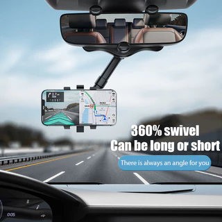 360 ° Porta-Espelho Retrovisor Giratório Para Telefones De Carro Navegação Assistindo Drama Selfie Live Broadcast