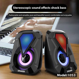 1053 RGB Sistema De Som De Lâmpada De Cavalo De Funcionamento Colorido USB Subwoofer De Mesa Computador Alto-Falante Esportes Escritório Home
