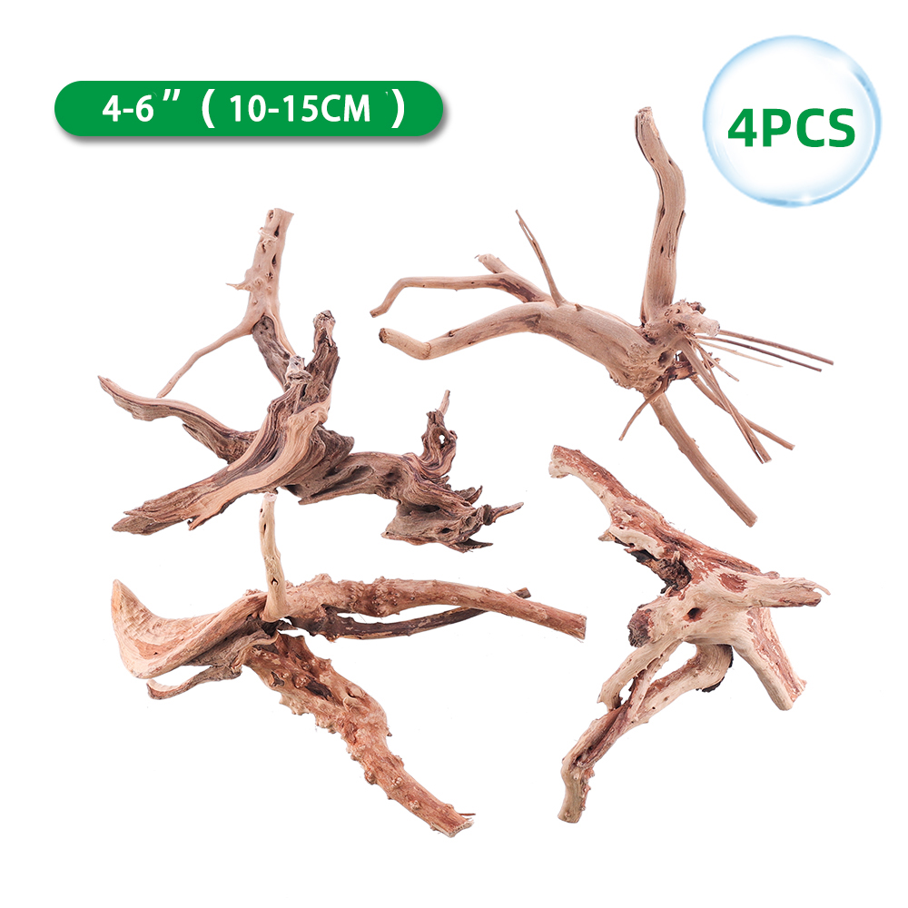 4Pcs 10-15CM Decoração De Aquário À Deriva Madeira Paisagem De Tanques De Peixes Aranha