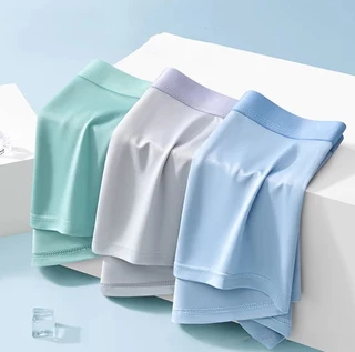 Aleatório 1 Peça Roupa Íntima Solta Masculina Confortável boxer shorts Gelo Seda Macia DF1093