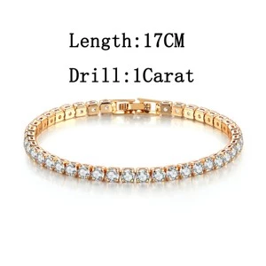 1 quilate diamante jóias 17cm requintado brilhante pulseira de ouro luxuoso elegante jantar festa adequado