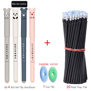 Conjunto De 4 Canetas Neutras Apagáveis + 2 Borrachas + 20 Recargas De Reposição/Caneta Neutra Apagável/De Tinta E Pacot