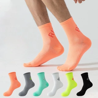 Masculino feminino meias de tubo médio meias de corrida meias de ciclismo ao ar livre antiderrapante absorção de choque
